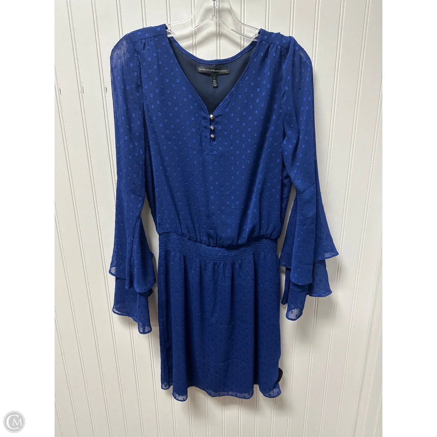 Dress Casual Midi By White House Black Market In Blue, Size: Xs