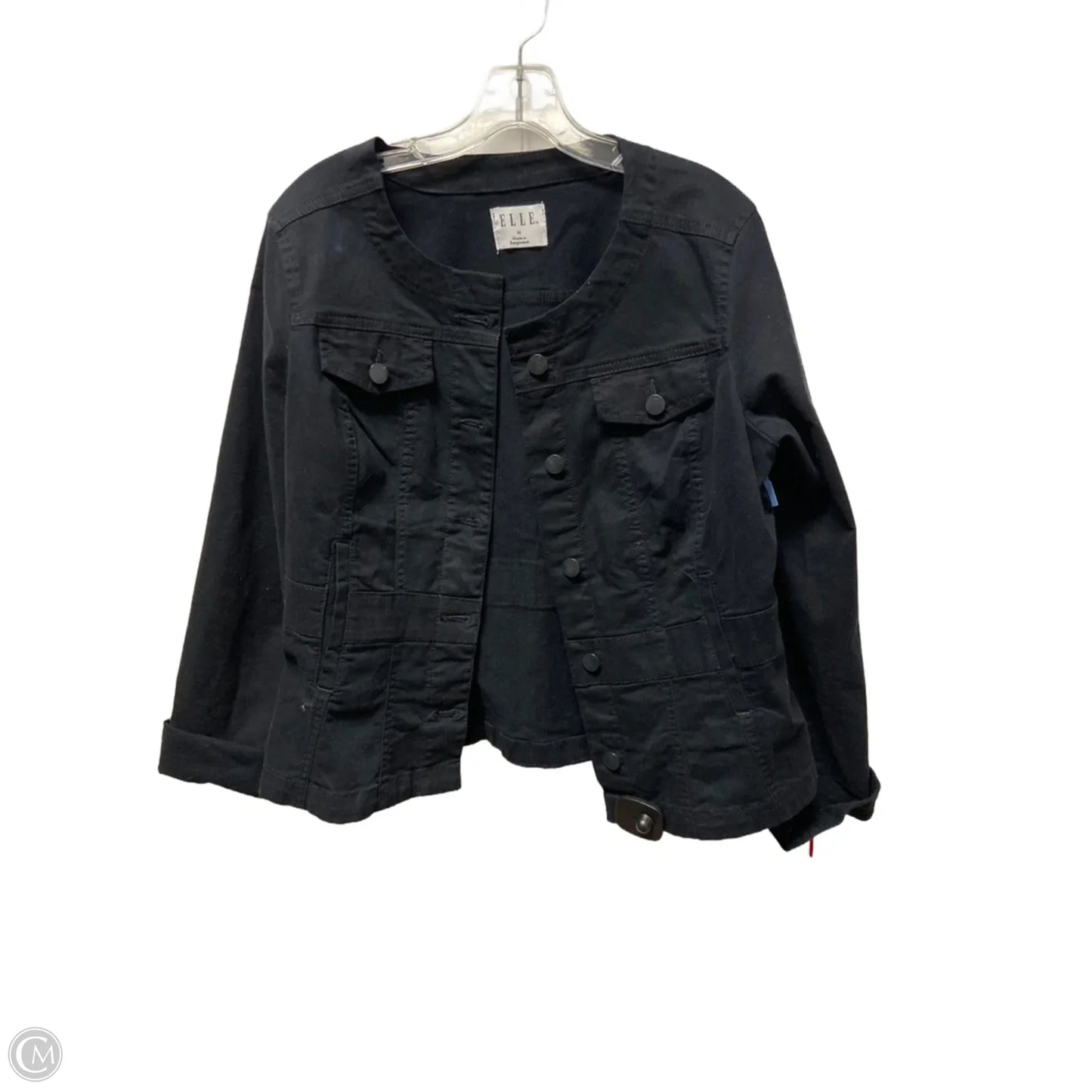 Jacket Denim By Elle In Black, Size: M