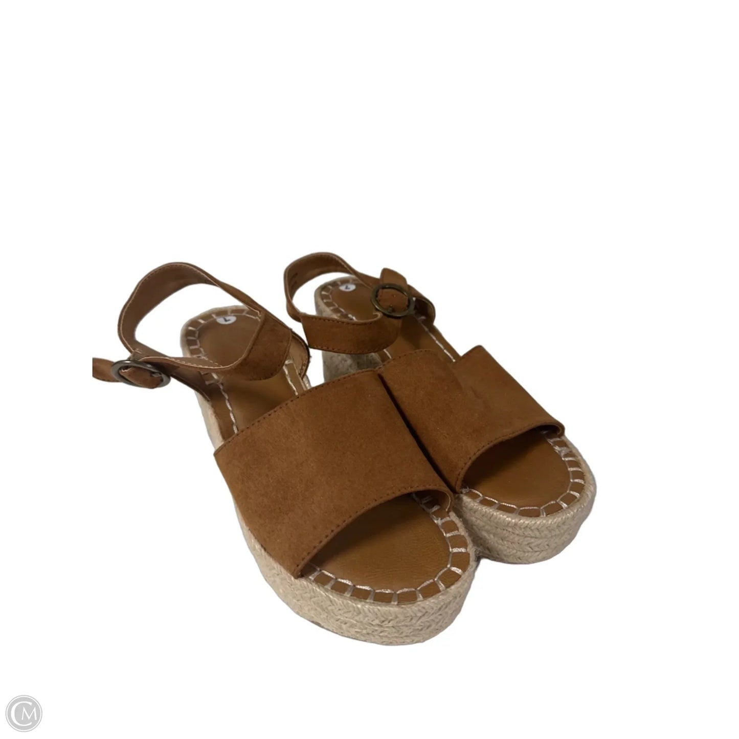 Sandals Heels Wedge By Universal Thread In Tan, Size: 7
