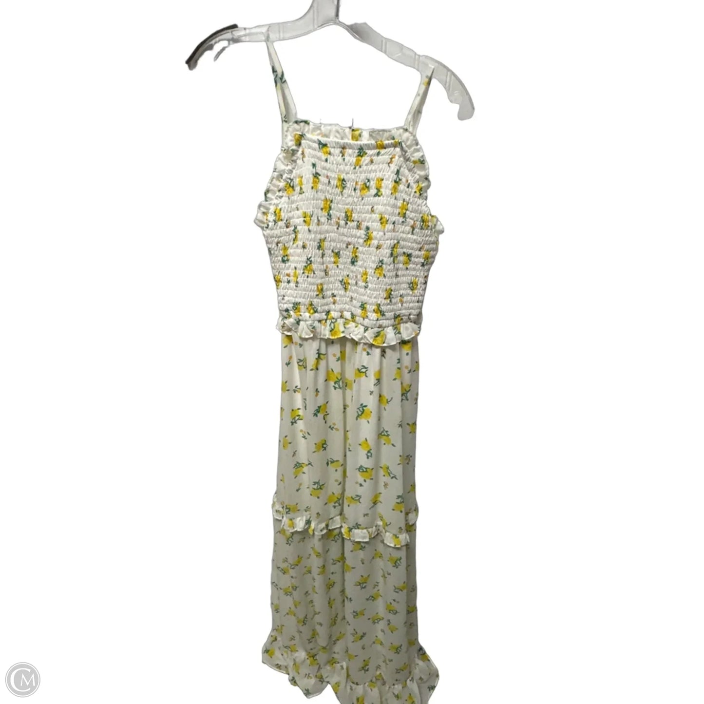 Dress Casual Maxi By Betsey Johnson In White & Yellow, Size: S
