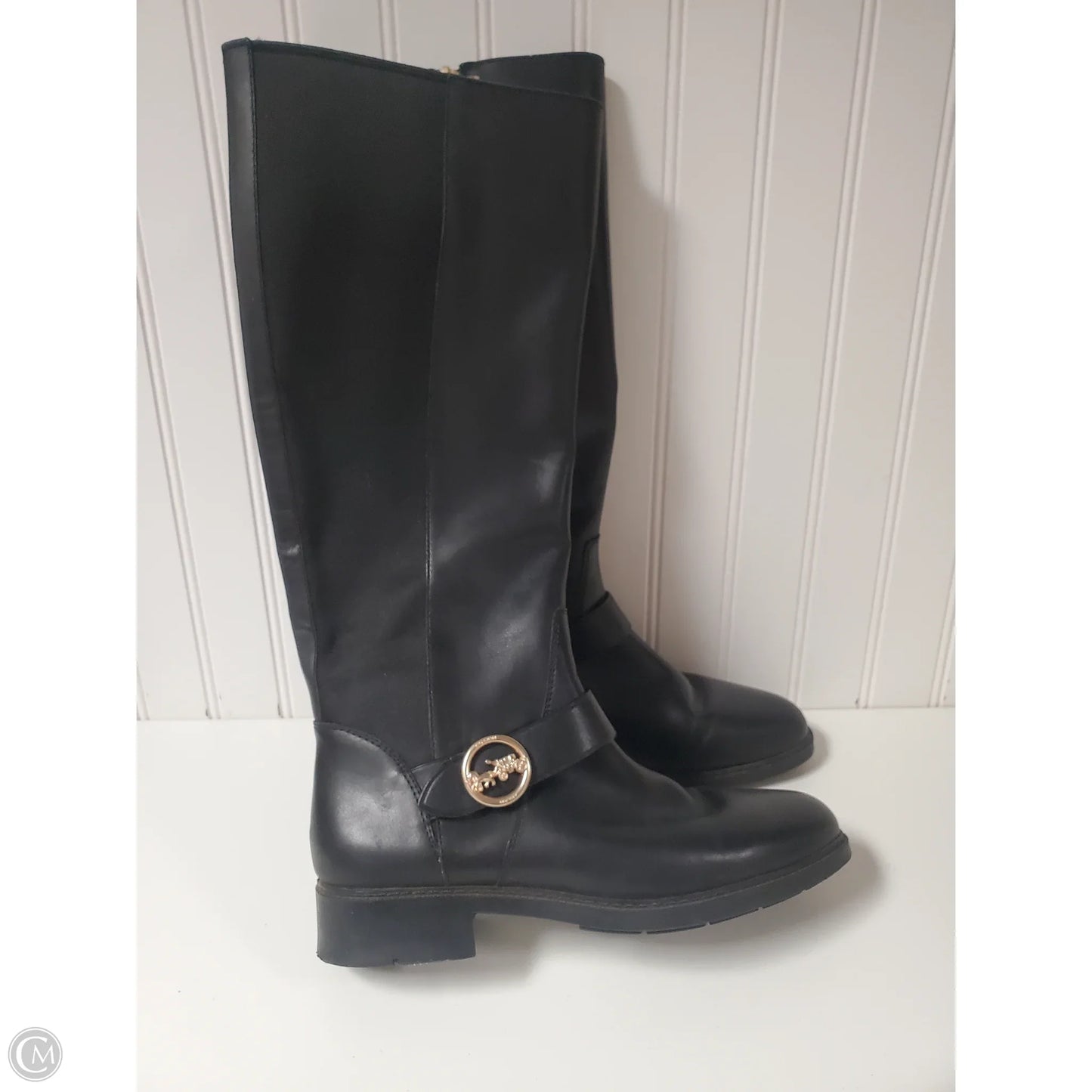 Boots Designer By Coach In Black, Size: 7.5