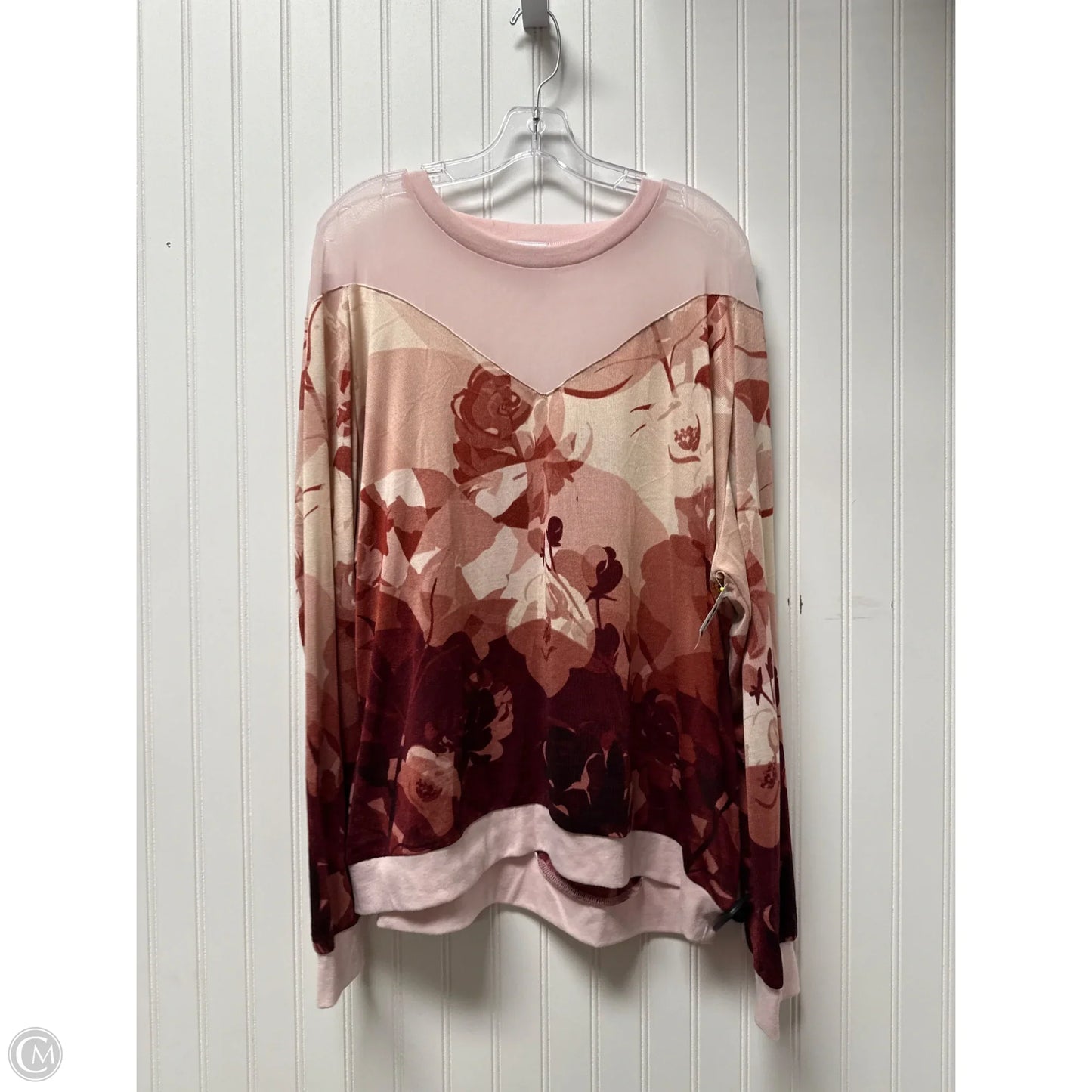 Top Long Sleeve By Lularoe In Floral Print, Size: 3x