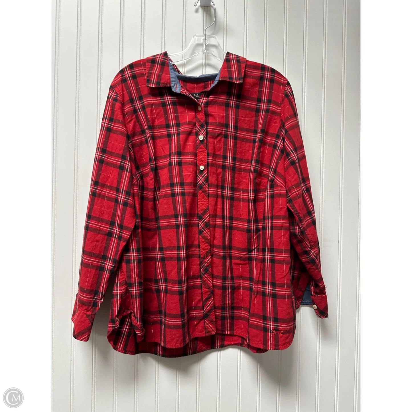 Top Long Sleeve By Talbots In Red, Size: 2x