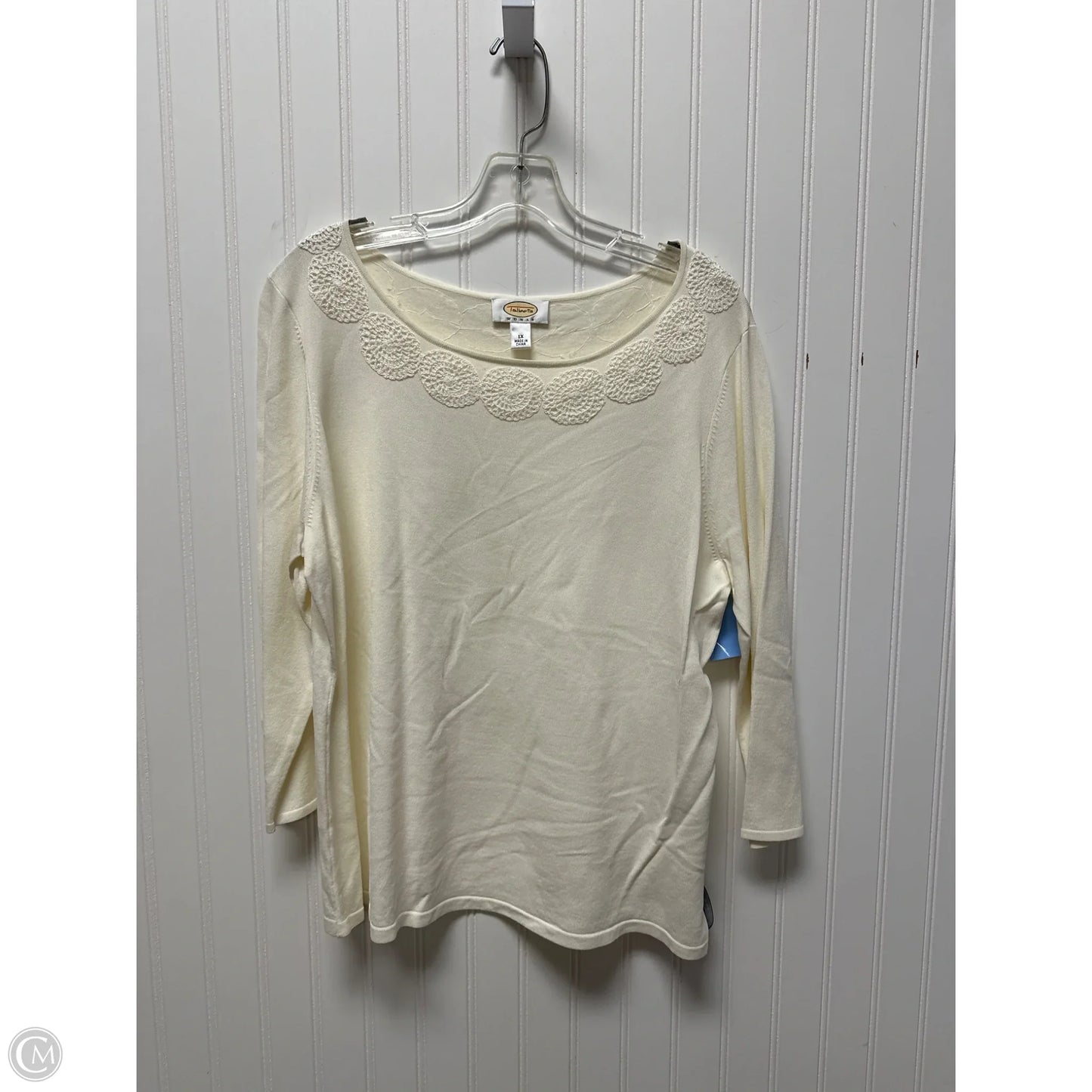 Top Long Sleeve By Talbots In White, Size: 1x