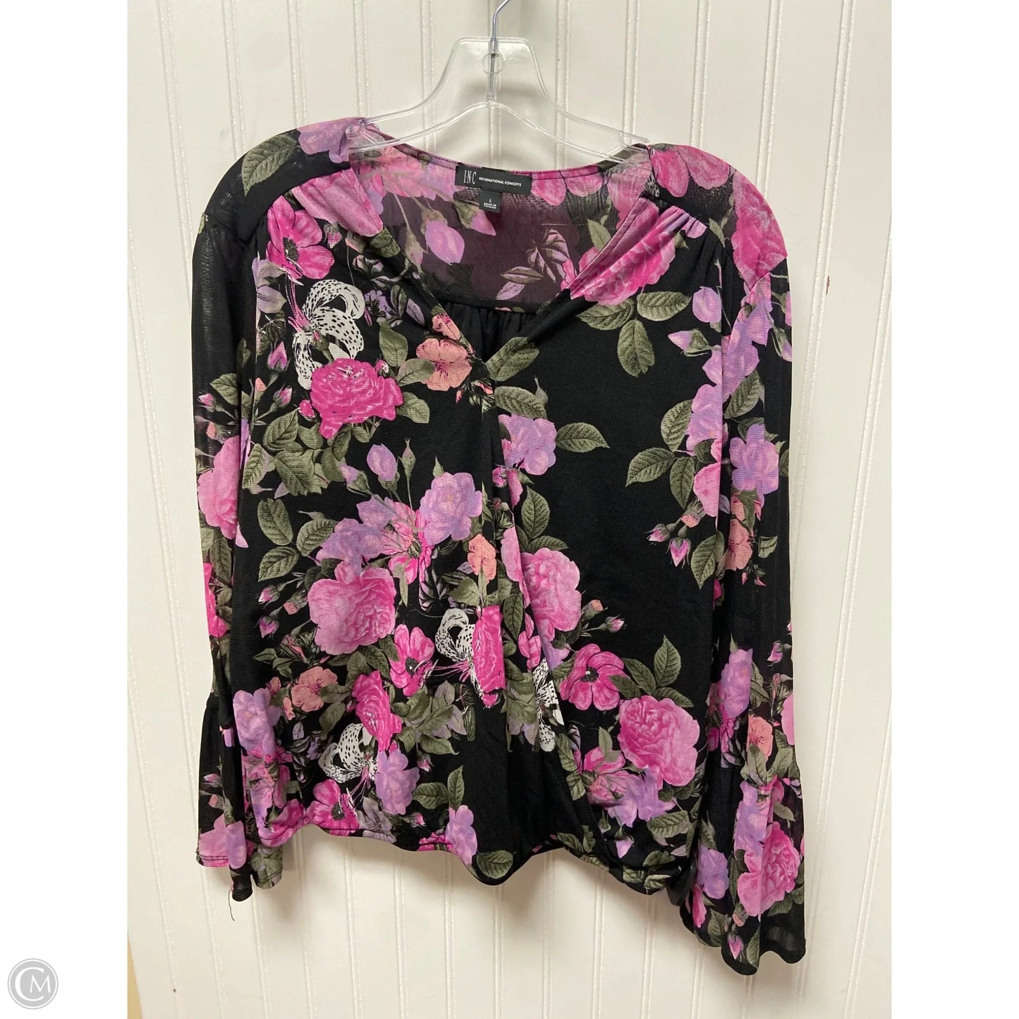 Top Long Sleeve By Inc In Floral Print, Size: L