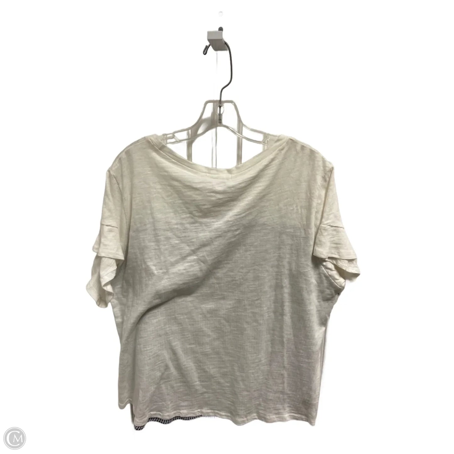 Top Short Sleeve By Molly Bracken In Blue & White, Size: Xl