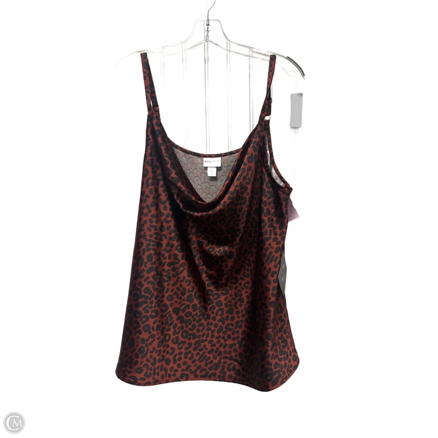 Top Sleeveless By Ava & Viv In Animal Print, Size: 1x