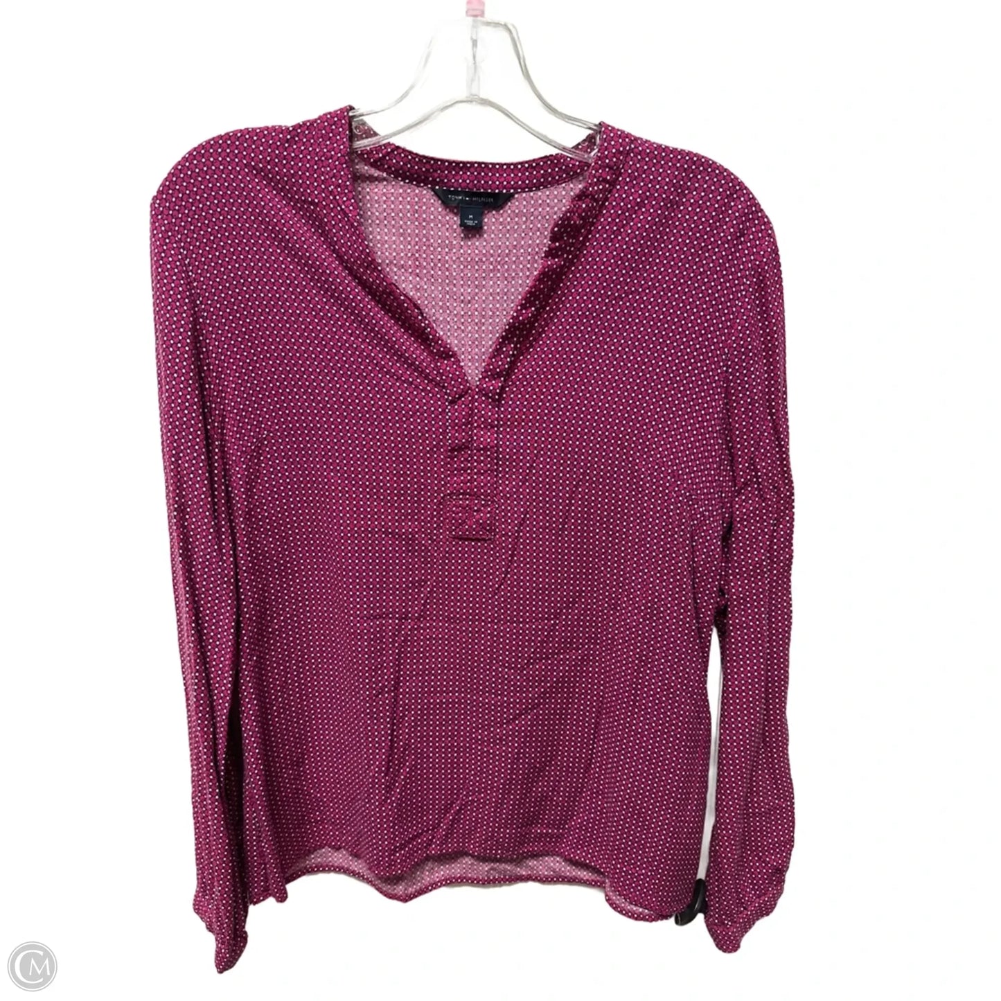 Top Long Sleeve By Tommy Hilfiger In Purple, Size: M
