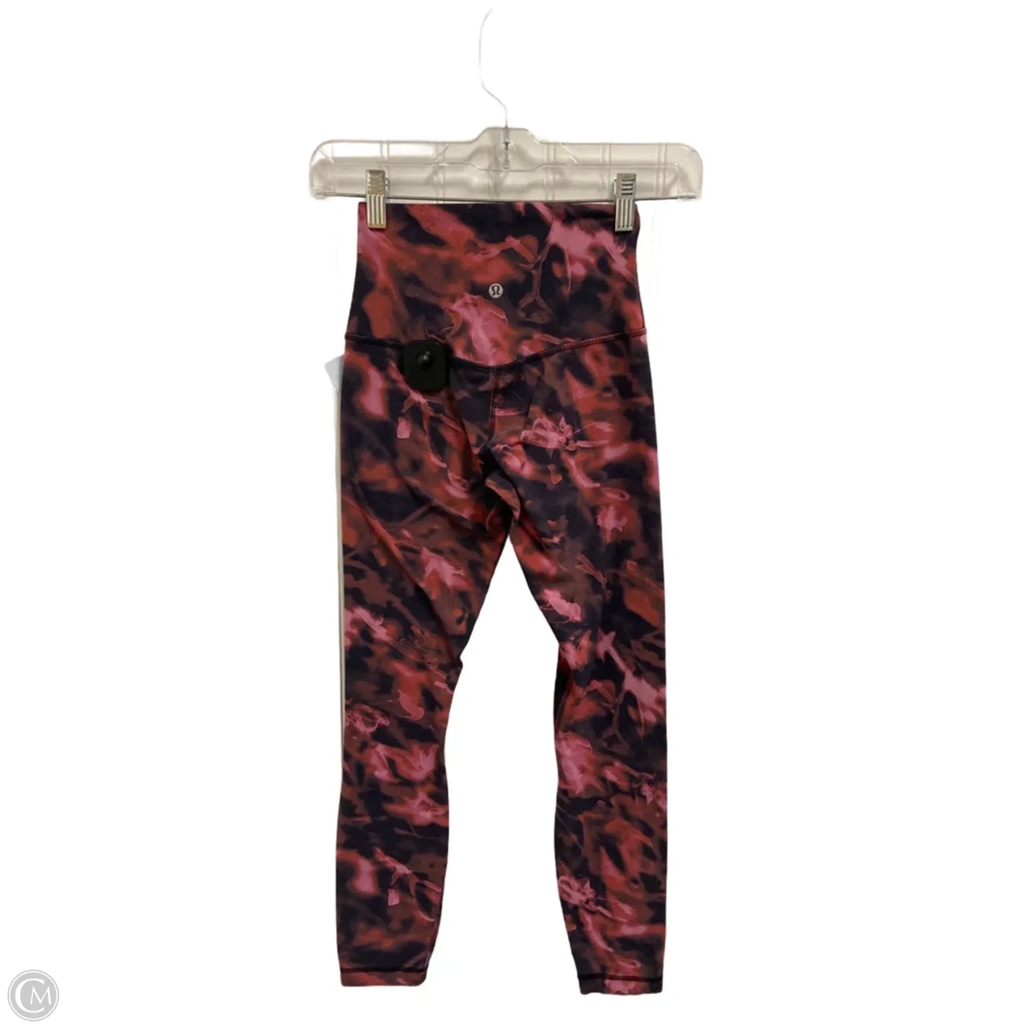 Athletic Leggings By Lululemon In Black & Pink, Size: Xs