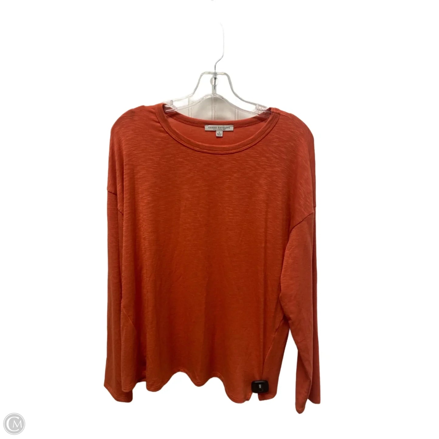 Top Long Sleeve By Green Envelope In Orange, Size: L