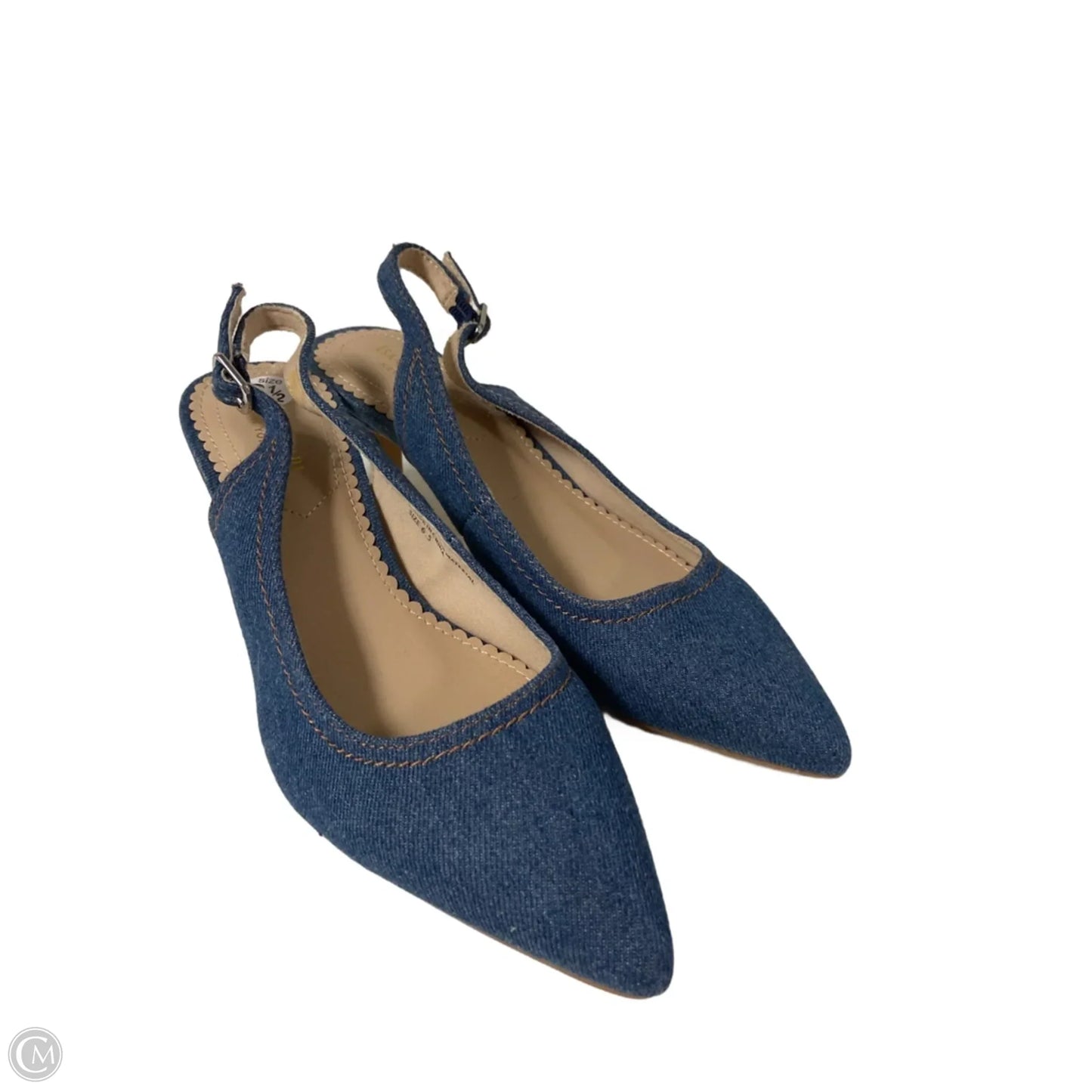 Shoes Heels Kitten By Clothes Mentor In Blue Denim, Size: 6.5