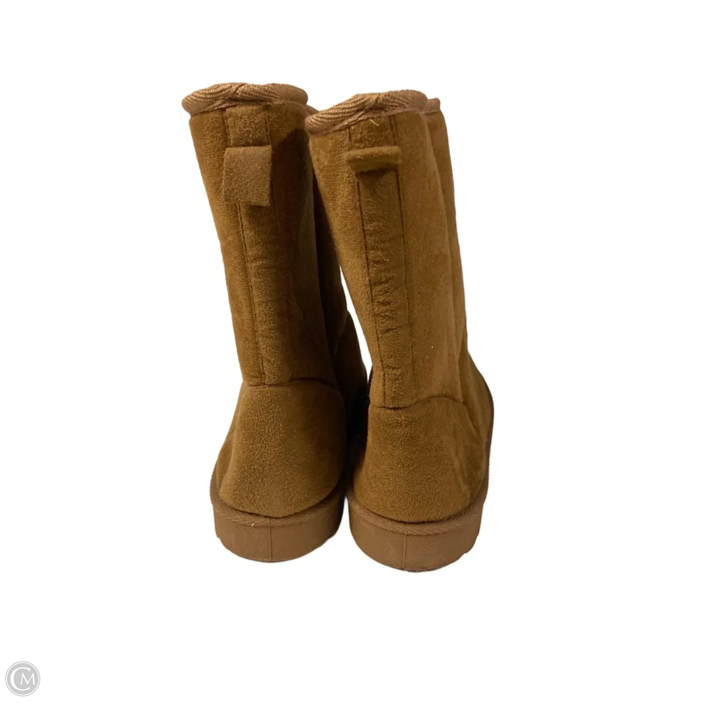 Boots Ankle Flats By Just Be In Brown, Size: 10