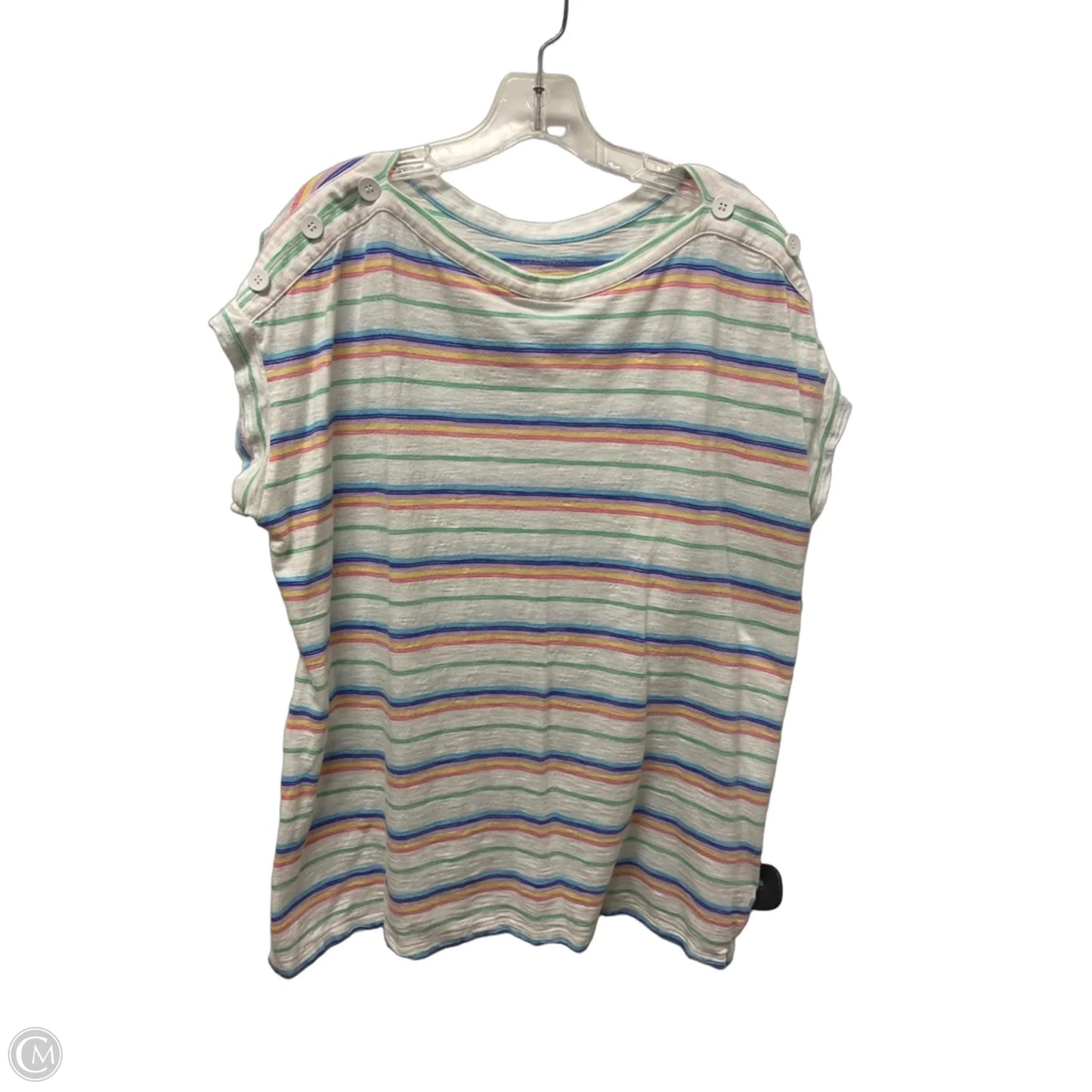 Top Short Sleeve By Talbots In Striped Pattern, Size: 2x