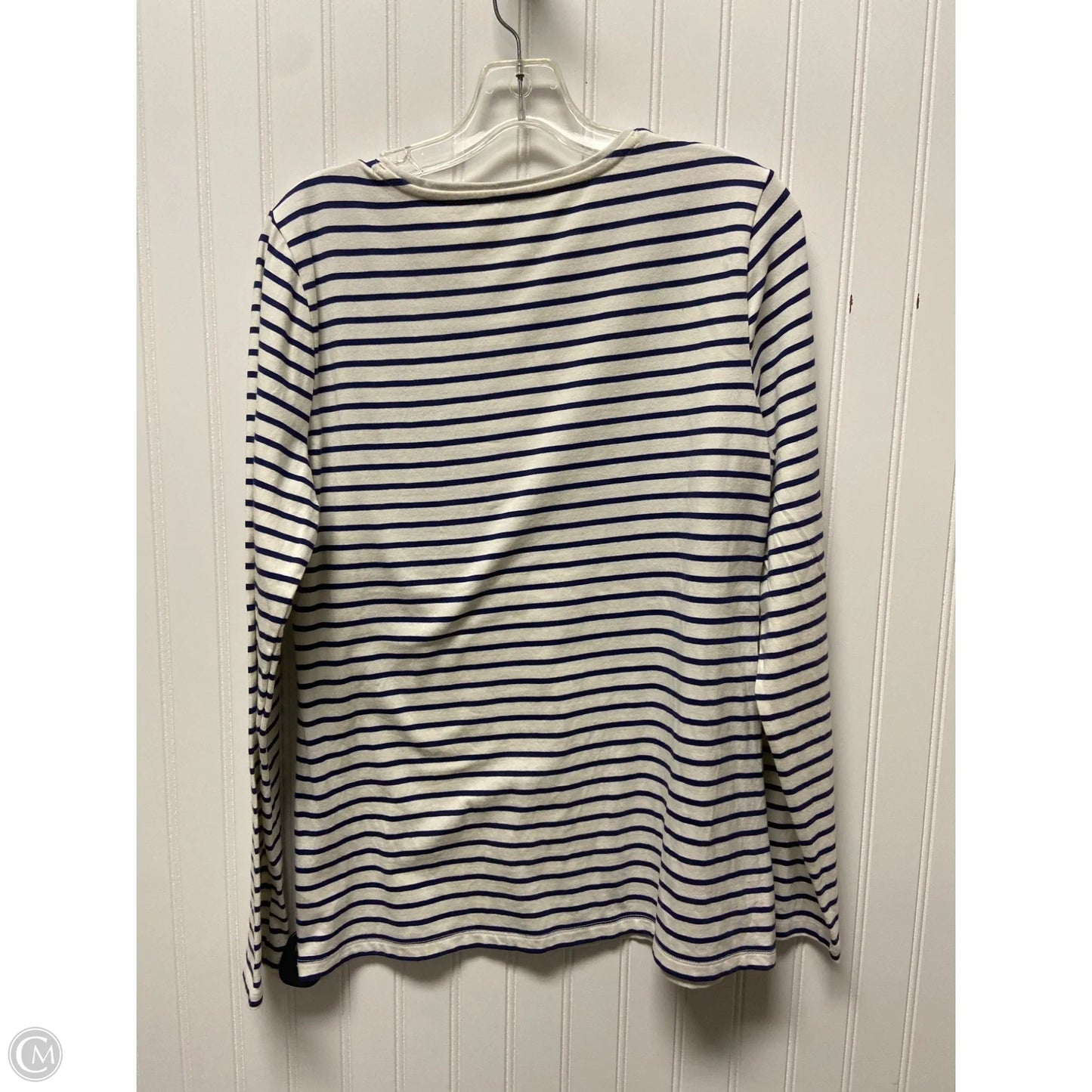 Top Long Sleeve By Talbots In Striped Pattern, Size: M