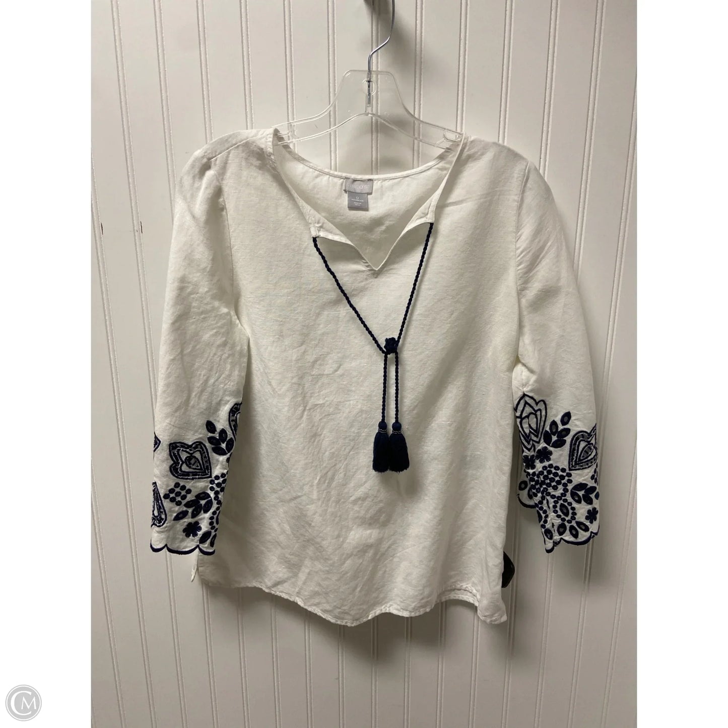 Top Long Sleeve By Chicos In White, Size: S