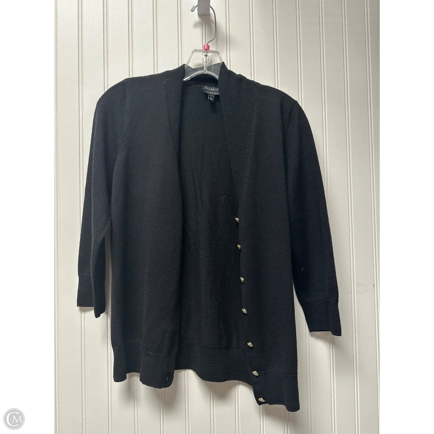 Sweater Cardigan By Talbots In Black, Size: S