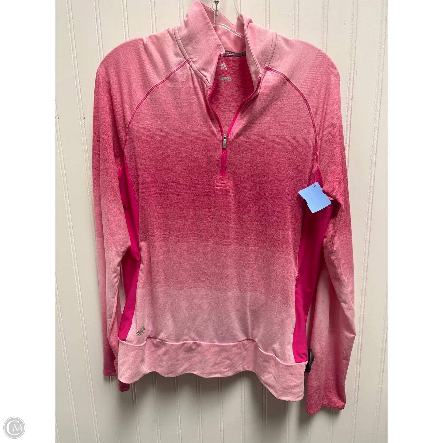 Athletic Sweatshirt Collar By Adidas In Pink, Size: L