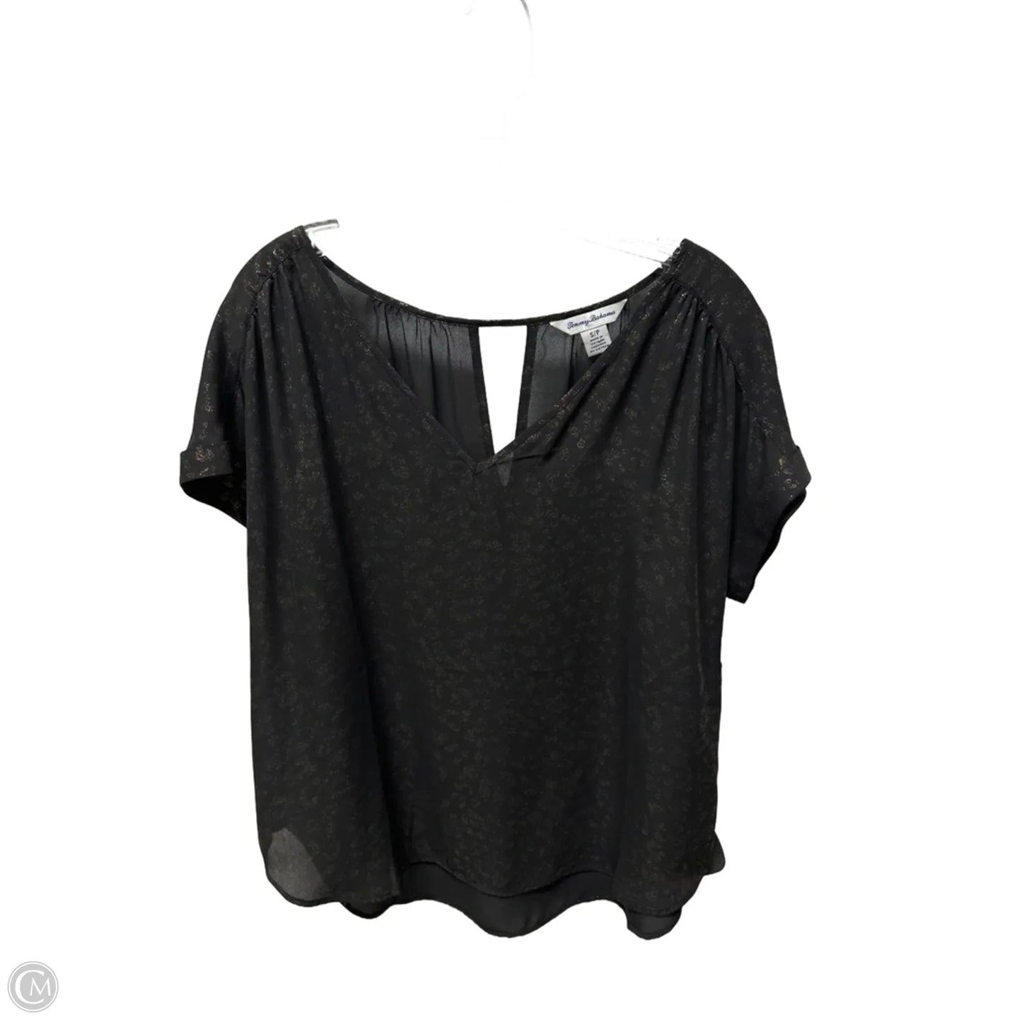 Top Short Sleeve By Tommy Bahama In Black, Size: Sp