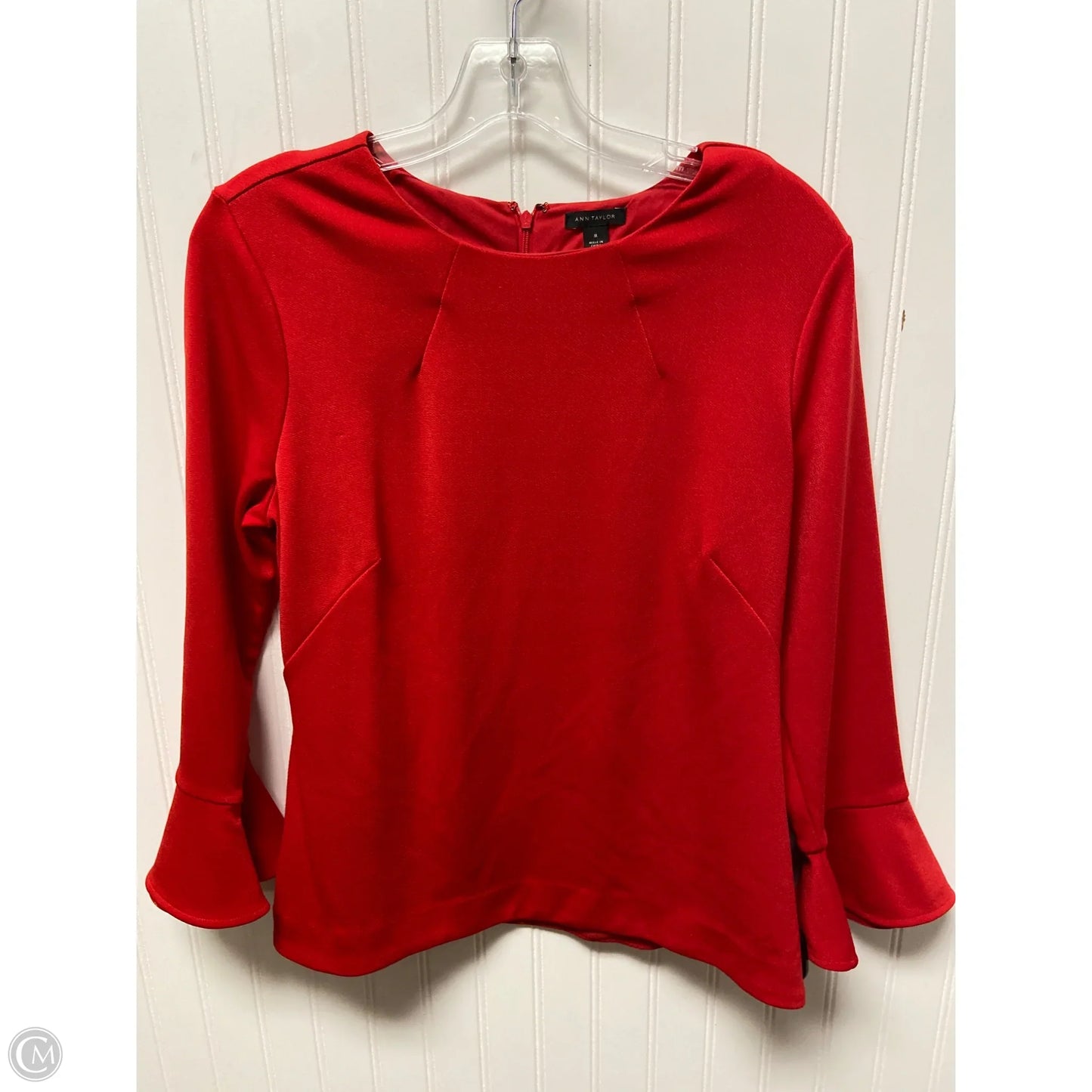 Top Long Sleeve By Ann Taylor In Red, Size: M