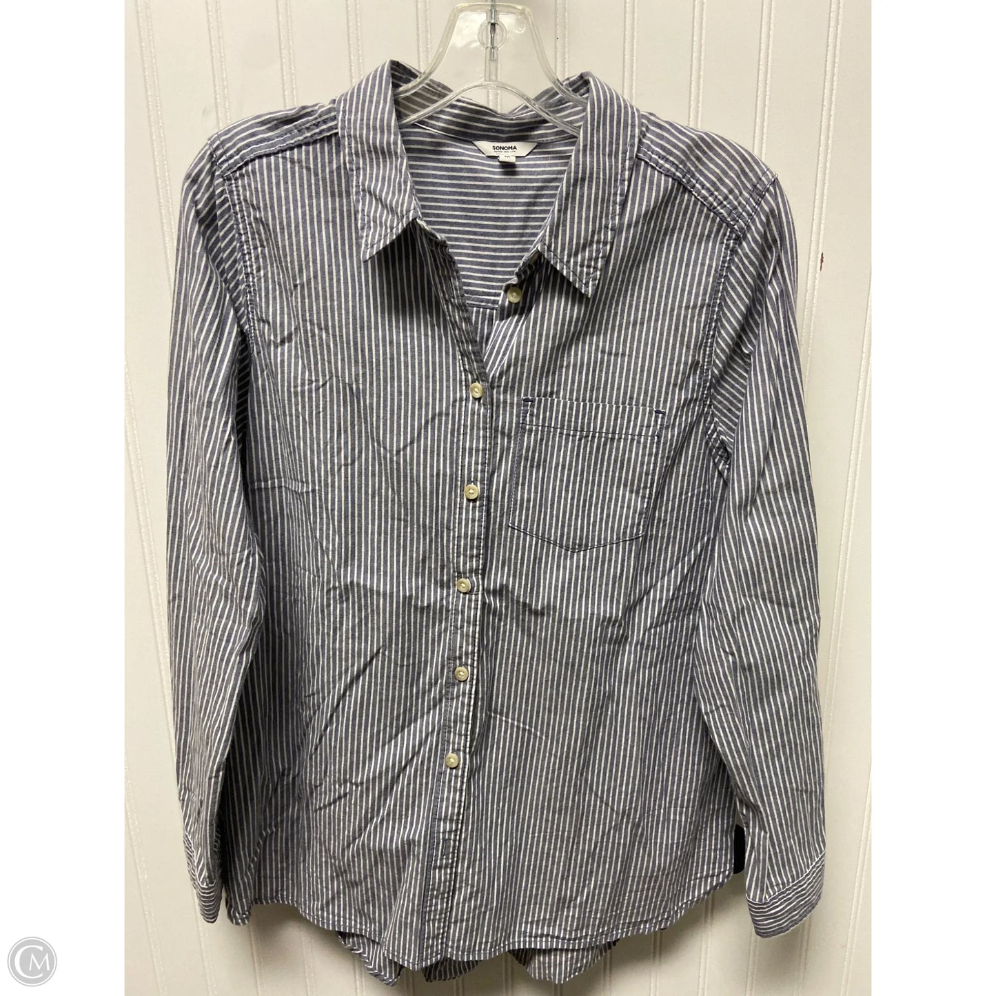 Top Long Sleeve By Sonoma In Striped Pattern, Size: M