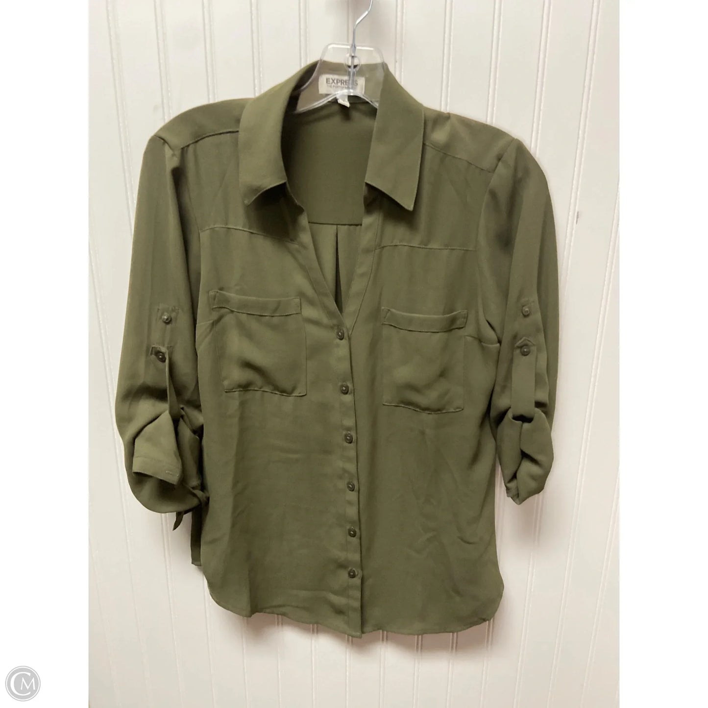 Top Long Sleeve By Express In Green, Size: Sp