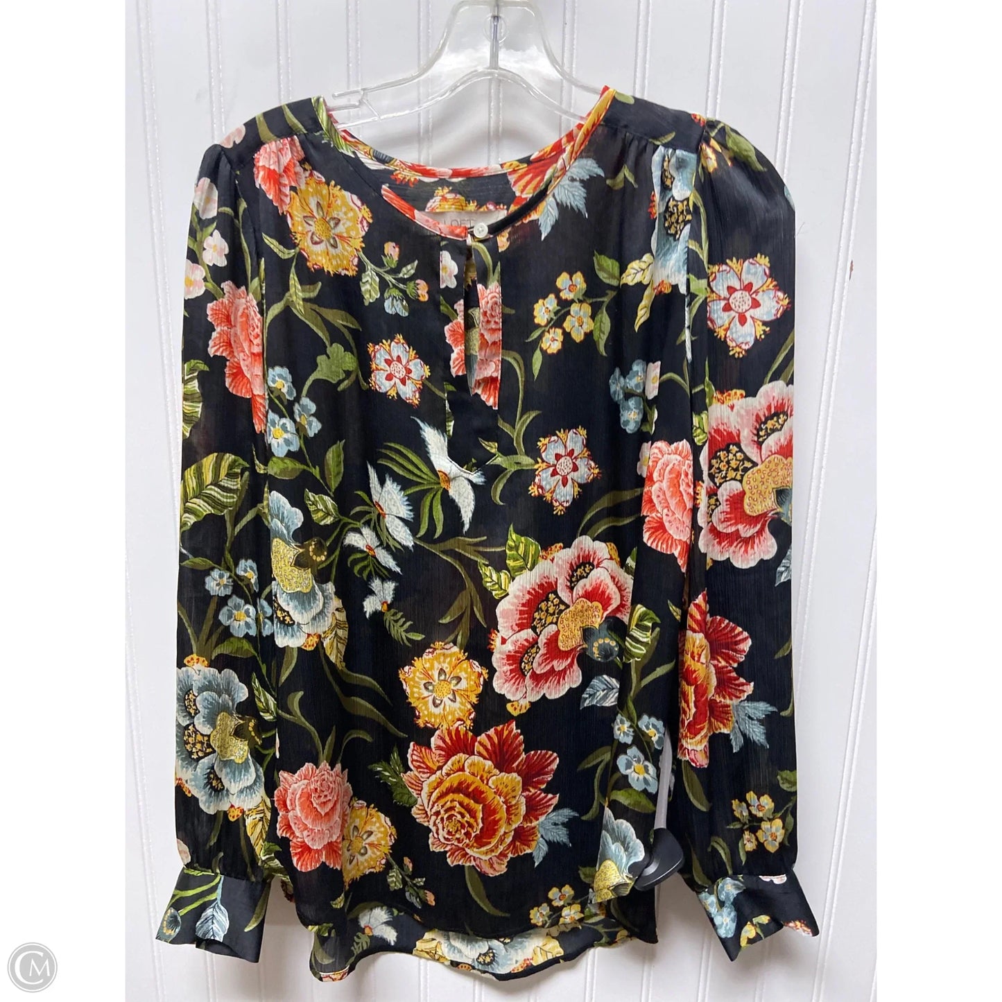 Top Long Sleeve By Loft In Floral Print, Size: Xs