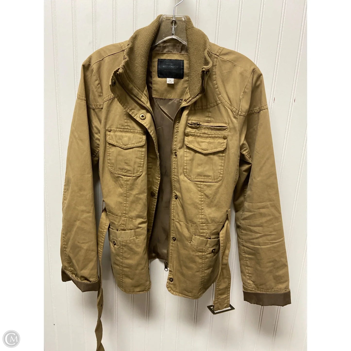 Jacket Utility By Clothes Mentor In Brown, Size: L