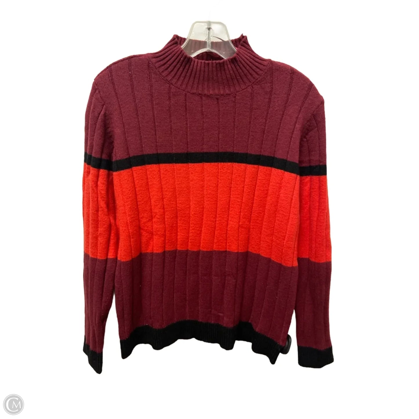 Sweater By Tahari In Orange & Red, Size: M