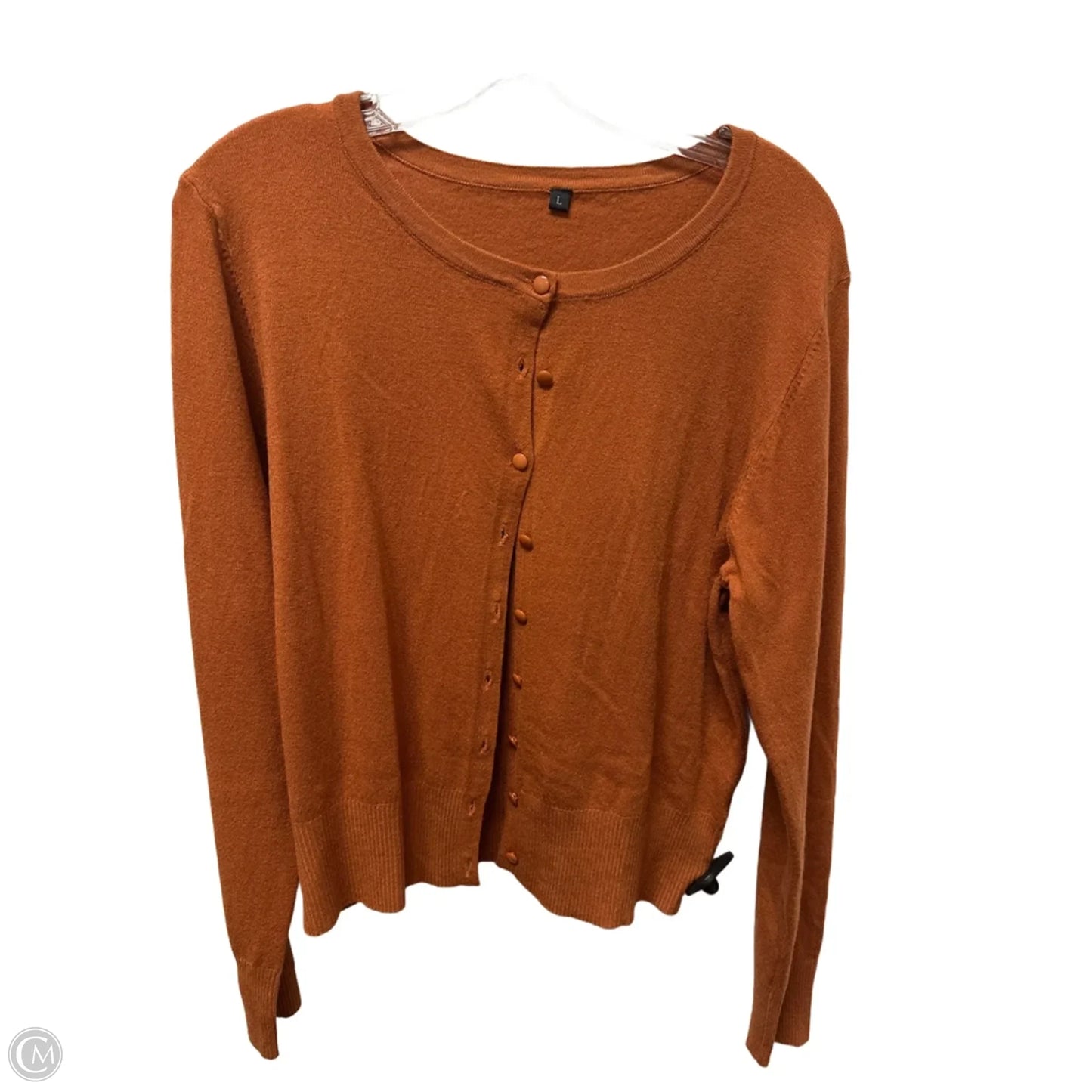 Sweater Cardigan By Clothes Mentor In Orange, Size: L