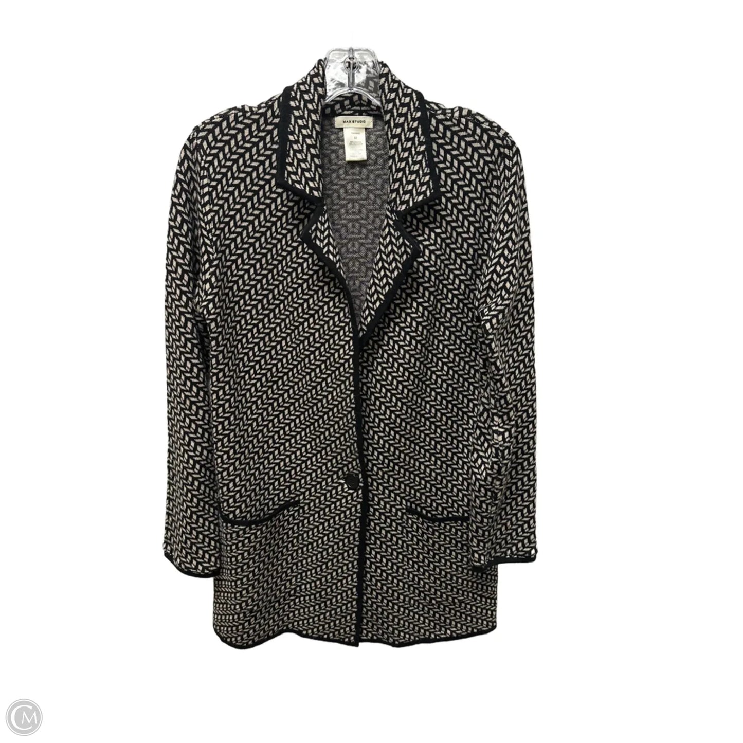 Blazer By Max Studio In Black & Cream, Size: M