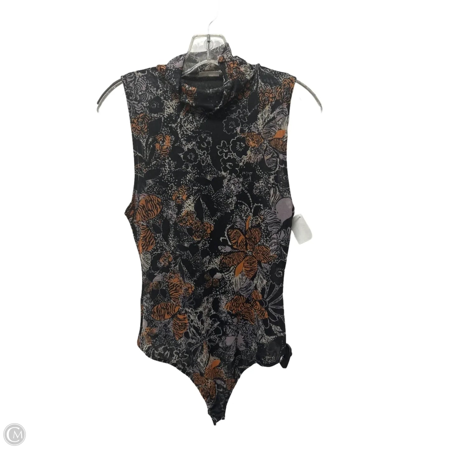 Bodysuit By Free People In Black & Orange, Size: M