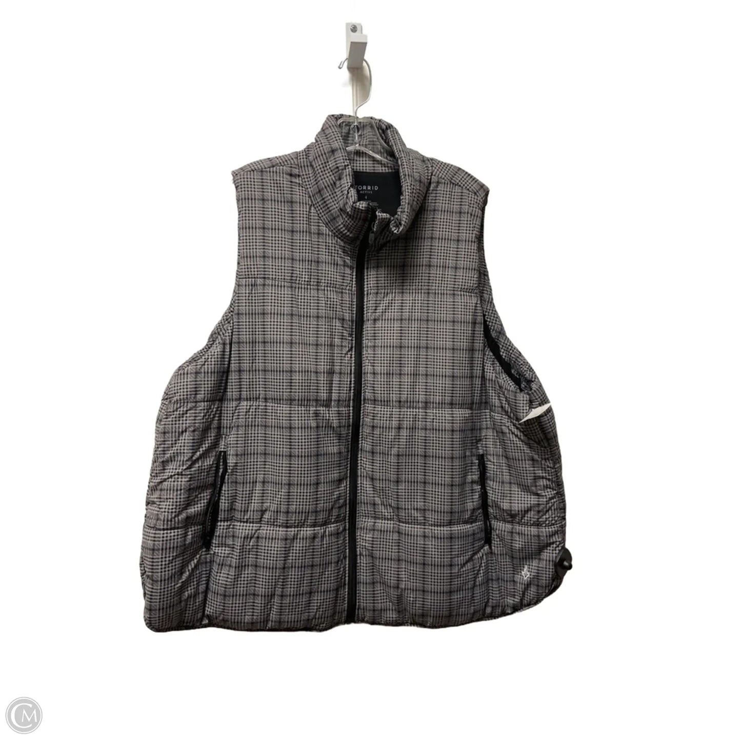 Vest Puffer & Quilted By Torrid In Black & Grey, Size: 4x