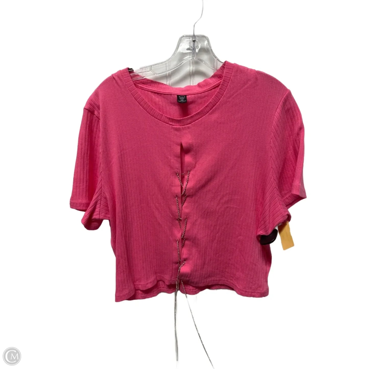 Top Short Sleeve Basic By Shein In Pink, Size: 4x
