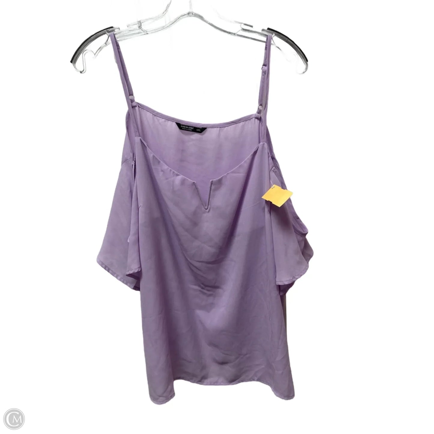 Top Short Sleeve By Shein In Purple, Size: 4x