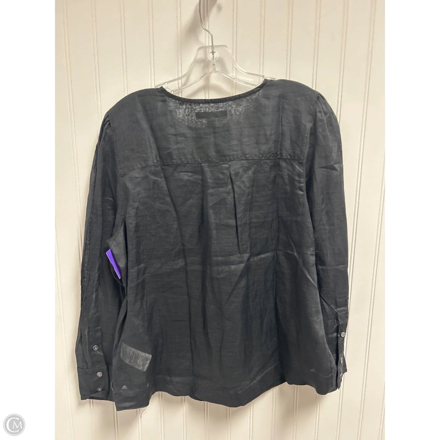 Top Long Sleeve By Banana Republic In Black, Size: L
