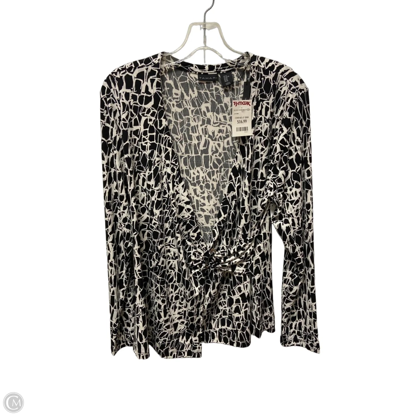 Top Long Sleeve By Tahari In Black, Size: Xl