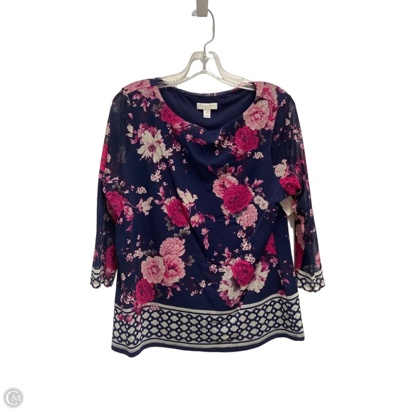 Top Long Sleeve By Charter Club In Navy, Size: Xlp