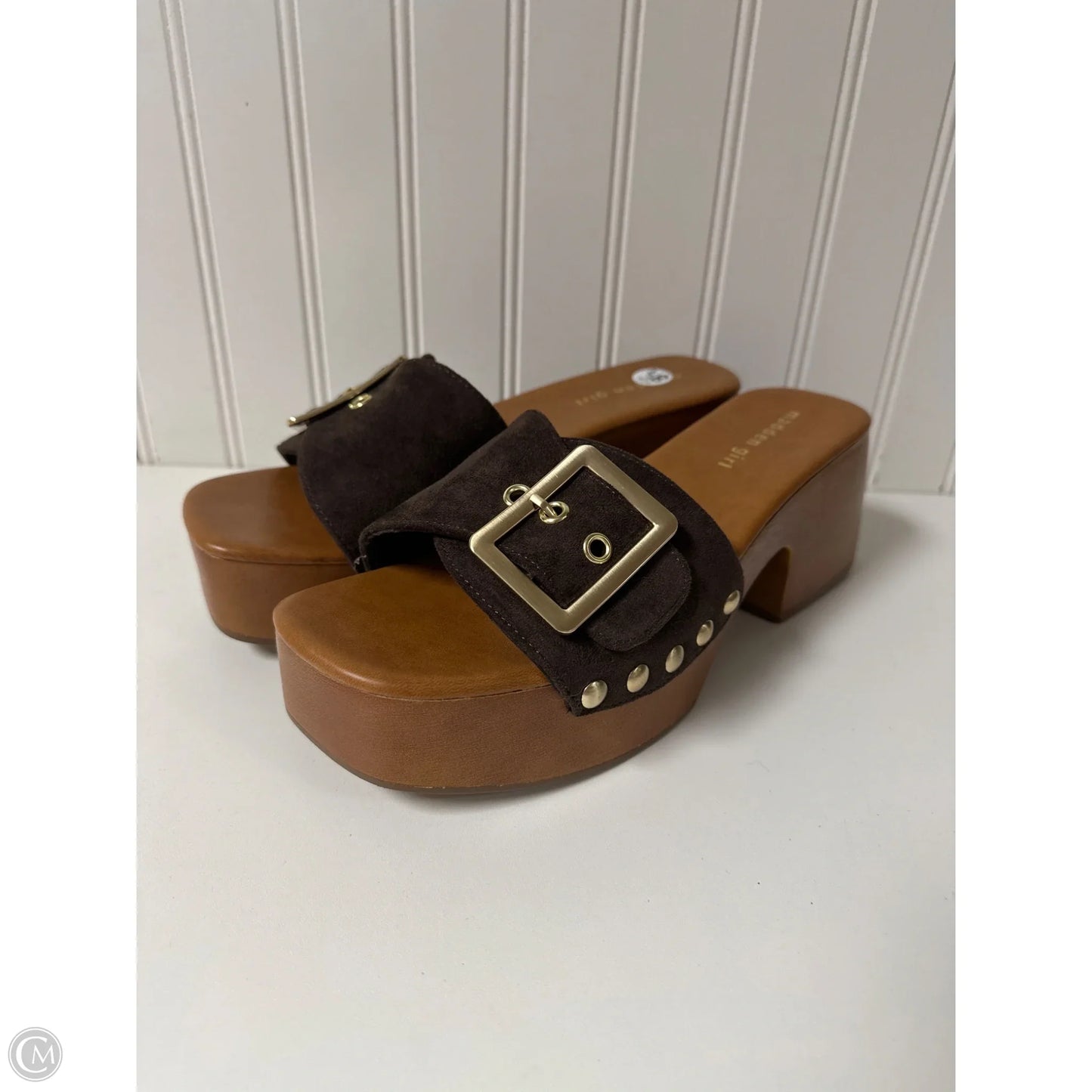 Sandals Heels Block By Madden Girl In Brown, Size: 8.5