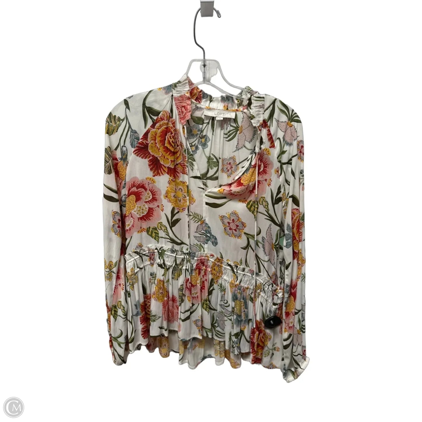 Top Long Sleeve By Loft In Floral Print, Size: S