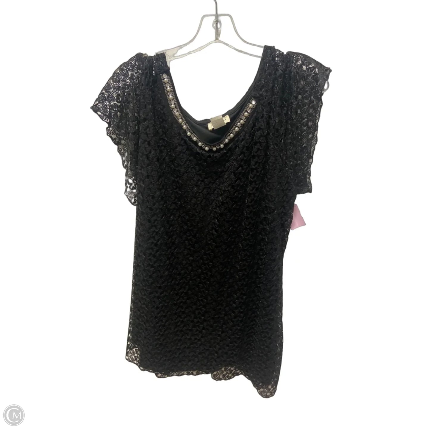Top Short Sleeve By Brittany Black In Black, Size: 3x