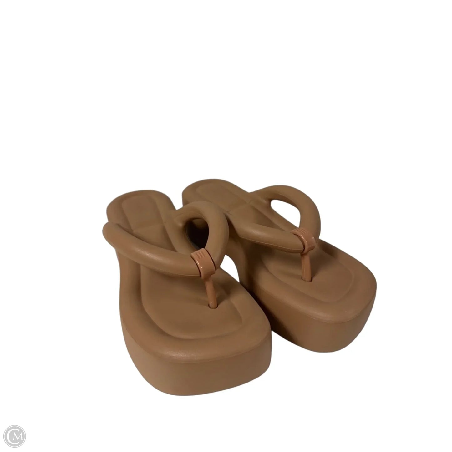 Sandals Heels Platform By Clothes Mentor In Bronze, Size: 9