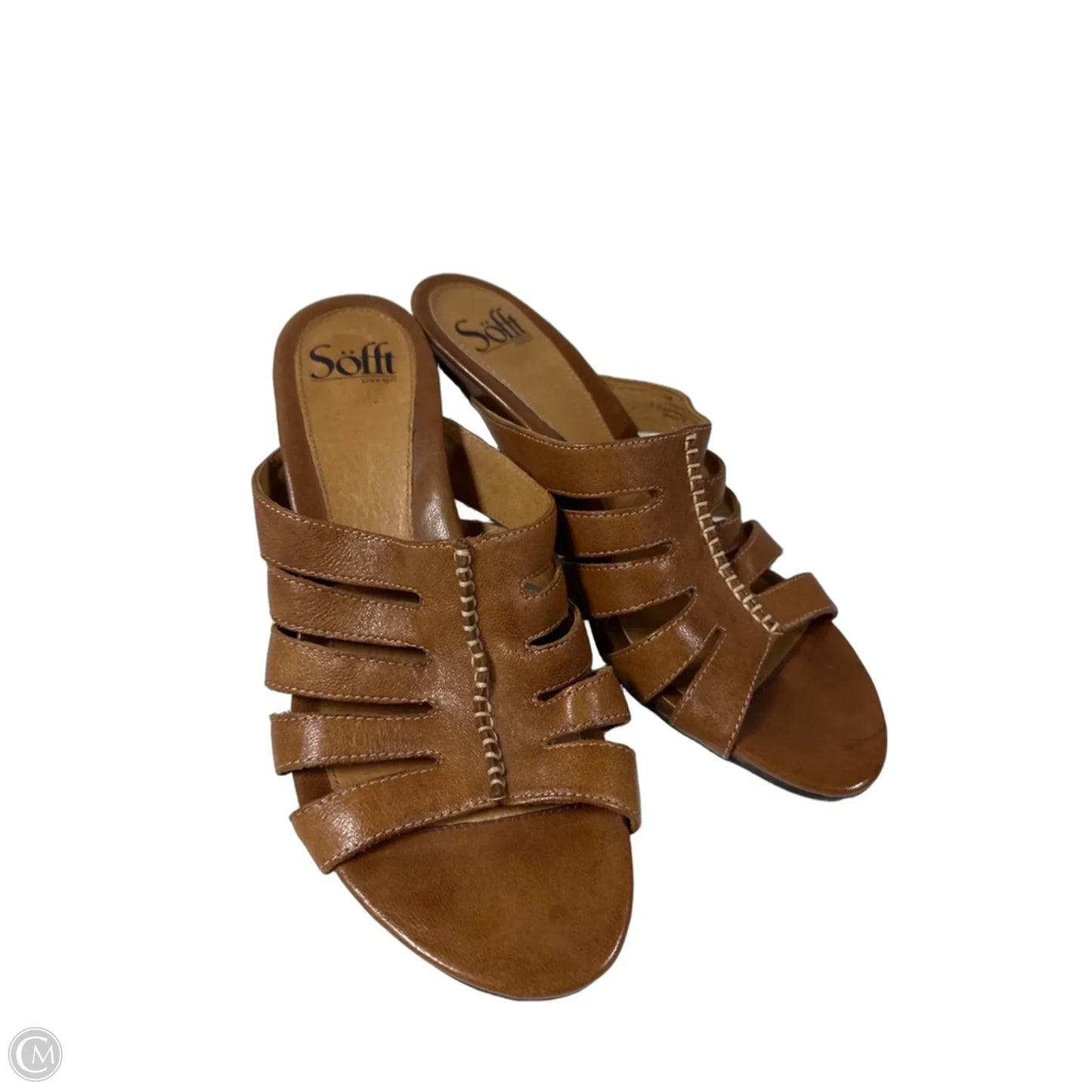 Sandals Heels Block By Sofft In Brown, Size: 8