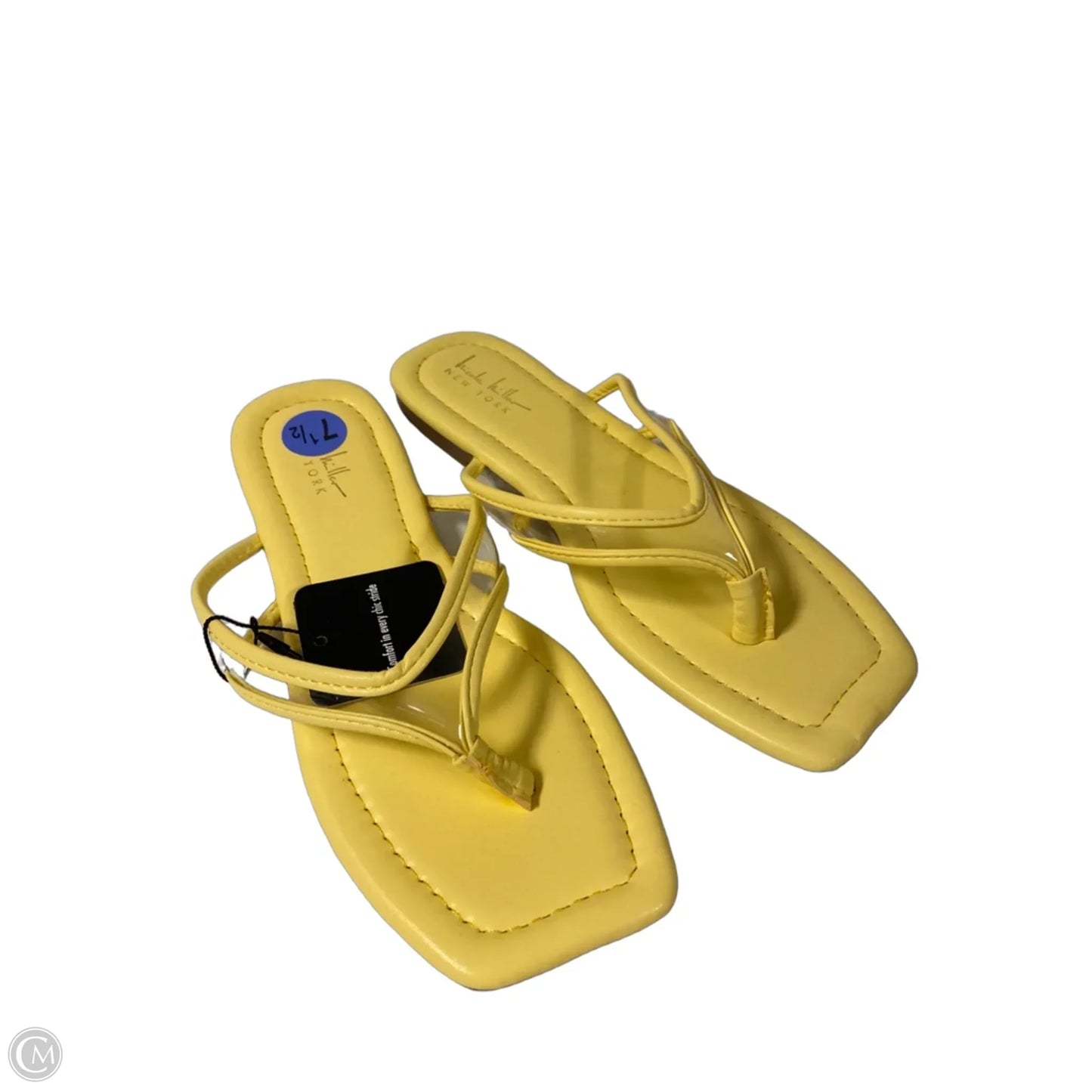 Sandals Flip Flops By Nicole Miller In Yellow, Size: 7.5