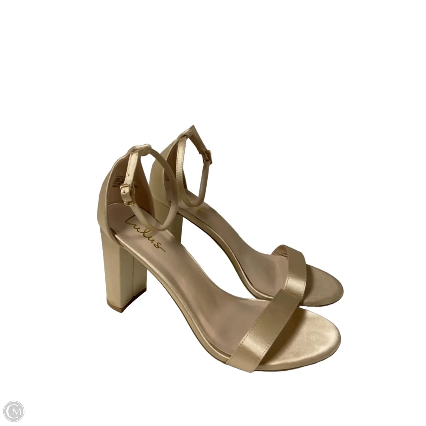 Sandals Heels Block By Lulus In Gold, Size: 10