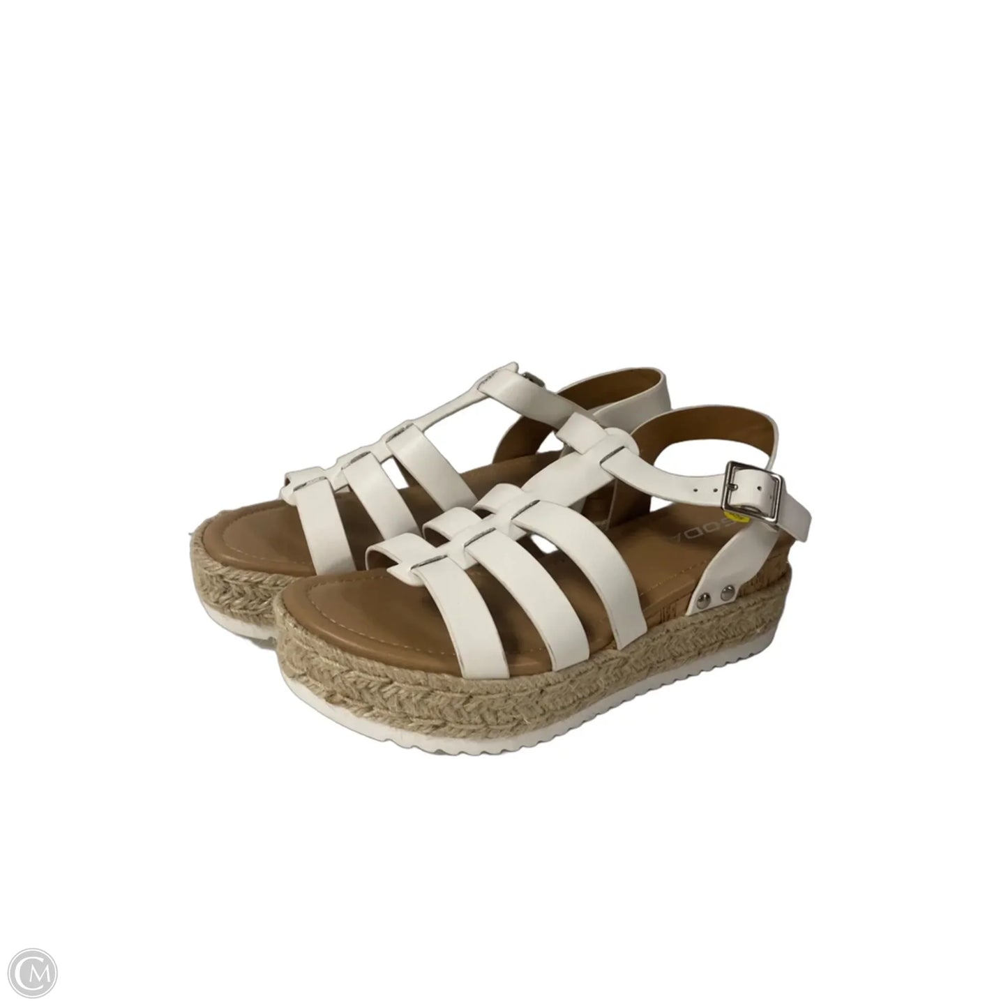 Sandals Heels Platform By Soda In Cream, Size: 7