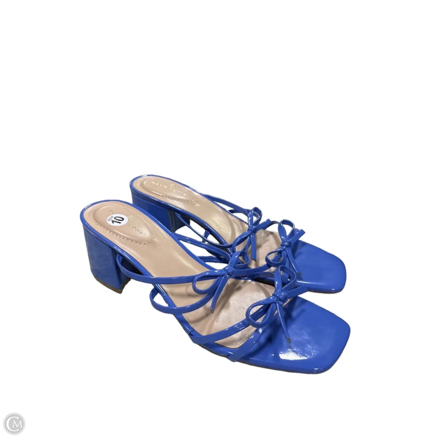 Sandals Heels Block By Bandolino In Blue, Size: 10
