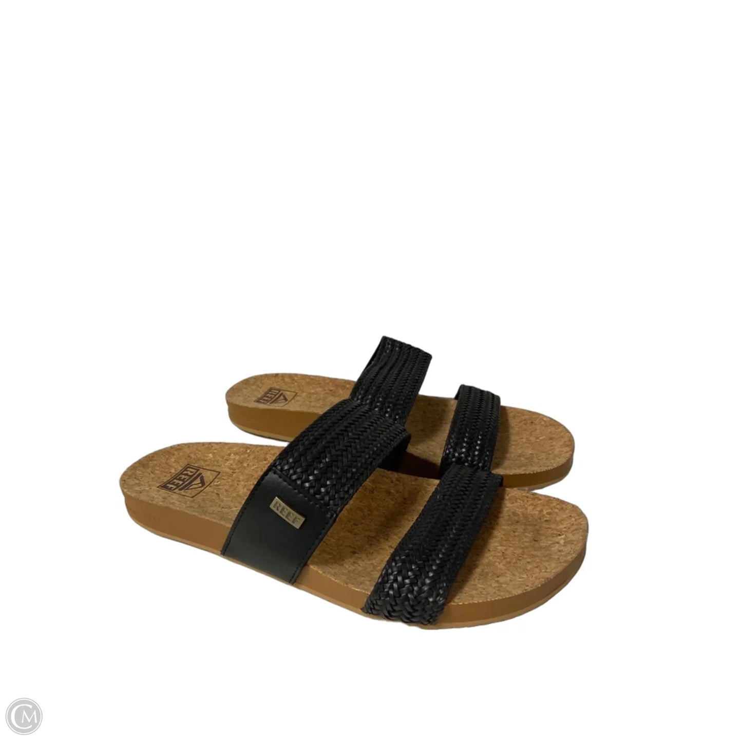 Sandals Flats By Reef In Black & Brown, Size: 9