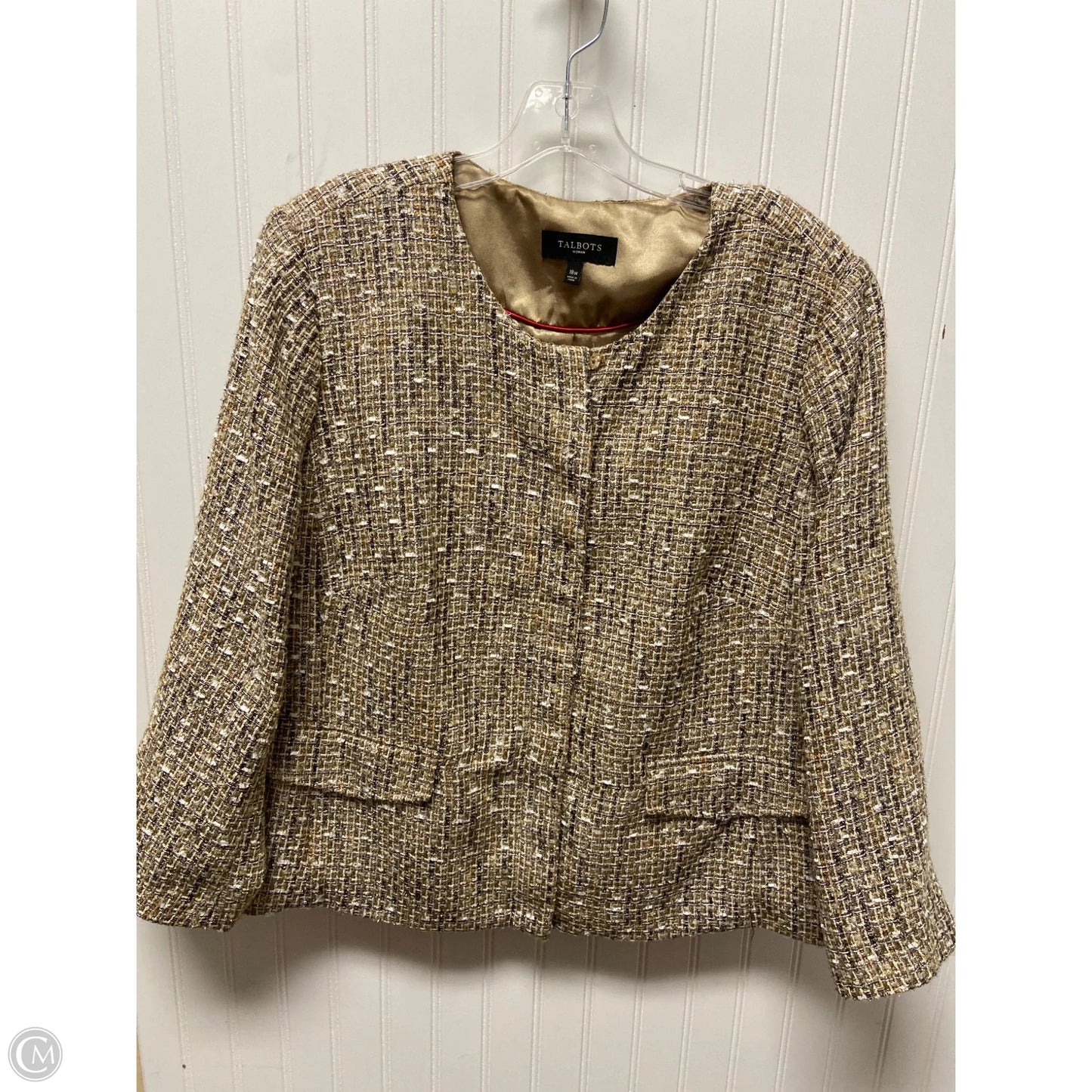 Jacket Other By Talbots In Gold & Grey, Size: 1x