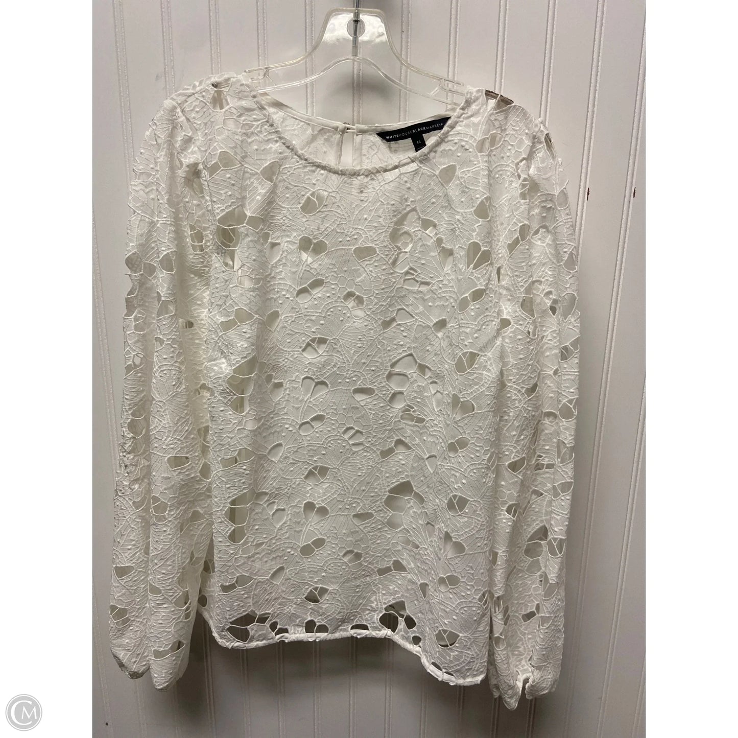 Top Long Sleeve By White House Black Market In White, Size: L