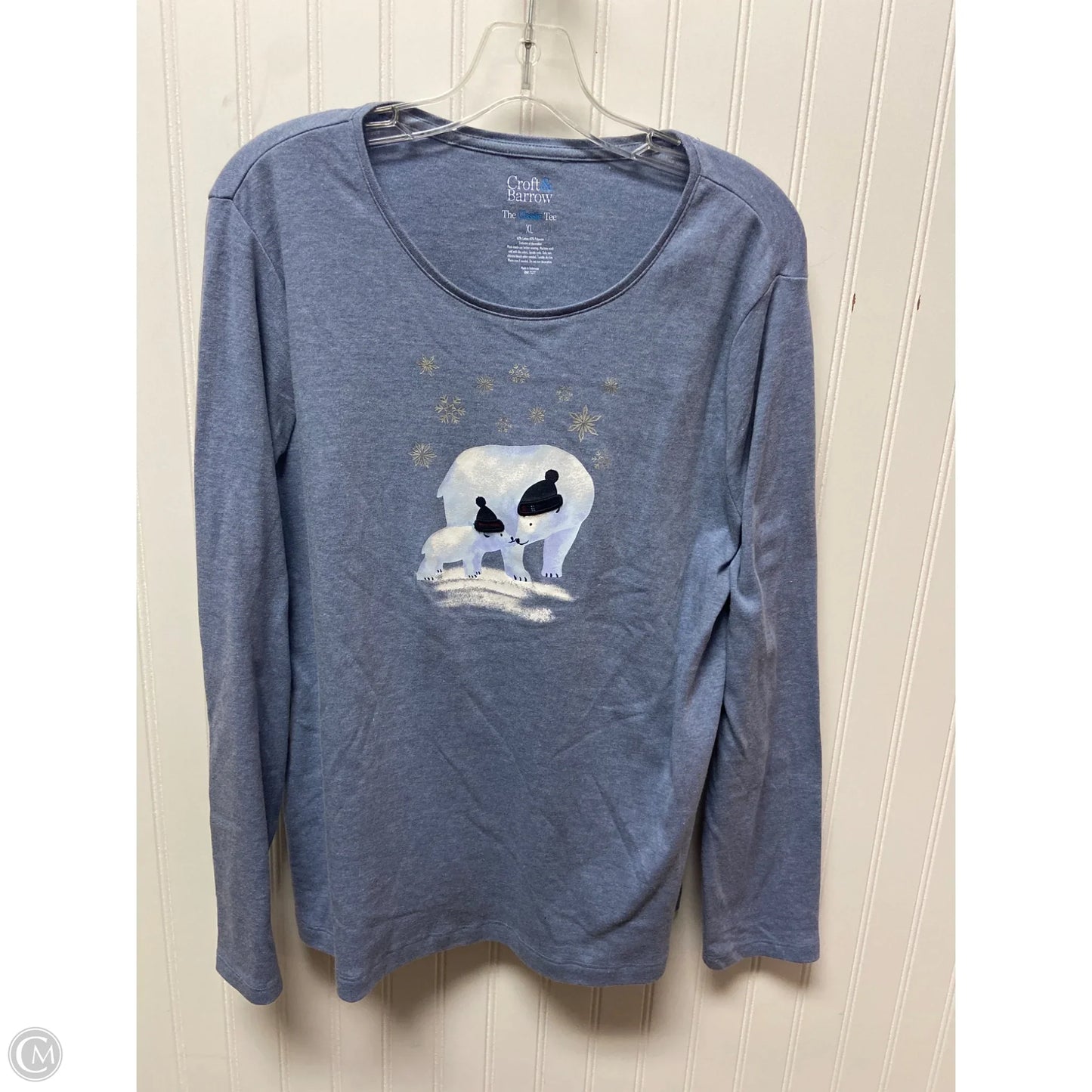 Top Long Sleeve By Croft And Barrow In Blue, Size: Xl
